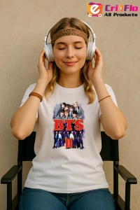 Tricou KPOP dama cu trupa formatia BTS 7 , music Coreean 184 - Img 8