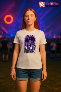 Tricou KPOP dama cu trupa formatia BTS 9 , music Coreean 186 - Img 7