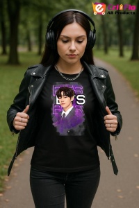 Tricou KPOP dama cu trupa formatia BTS V , music Coreean 195 - Img 5