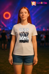 Tricou KPOP dama cu trupa formatia EXO 10 , music Coreean 206 - Img 7