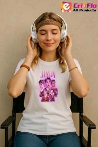 Tricou KPOP dama cu trupa formatia JIMIN 5 , music Coreean 235 - Img 8