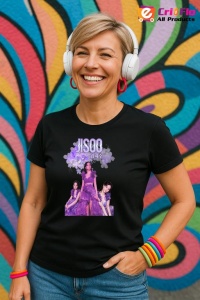 Tricou KPOP dama cu trupa formatia JISSO PURPLE , music Coreean 238 - Img 5