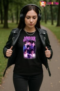 Tricou KPOP dama cu trupa formatia JUNGKOOT 13 , music Coreean 250 - Img 5