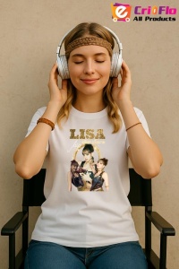 Tricou KPOP dama cu trupa formatia LISA GOLD , music Coreean 264 - Img 8