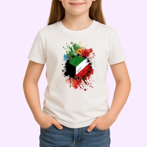 Tricou Kuwait Steag Splash Art, Copii | Dama | Barbat - Img 3