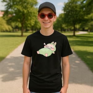 Tricou Labubu bebelus, Unisex Dama si Barbat | Copii, Culoare Negru - Img 4