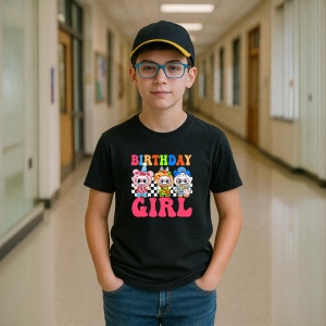 Tricou Labubu birthday girl, Unisex Dama si Barbat | Copii, Culoare Negru - Img 10