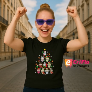 Tricou Labubu brad bebe, Unisex Dama si Barbat | Copii, Culoare Negru - Img 3