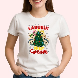 Tricou Labubu craciun copac, Unisex Dama si Barbat | Copii - Img 2