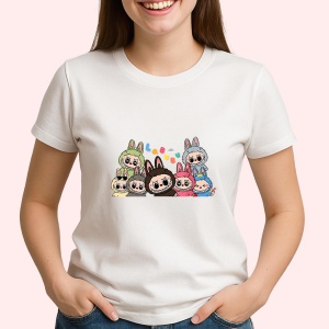 Tricou Labubu gasca completa, Unisex Dama si Barbat | Copii - Img 2