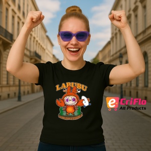 Tricou Labubu homar, Unisex Dama si Barbat | Copii, Culoare Negru - Img 3