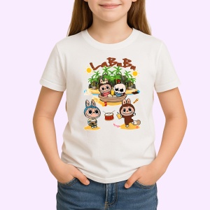 Tricou Labubu insula tobe, Unisex Dama si Barbat | Copii