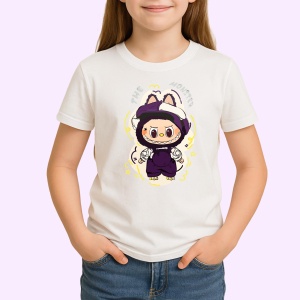 Tricou Labubu mascota mov, Unisex Dama si Barbat | Copii