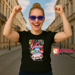 Tricou Labubu masina fete, Unisex Dama si Barbat | Copii, Culoare Negru - Img 3