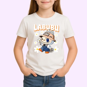 Tricou Labubu palarie tiger, Unisex Dama si Barbat | Copii