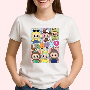 Tricou Labubu patrat culori, Unisex Dama si Barbat | Copii - Img 2