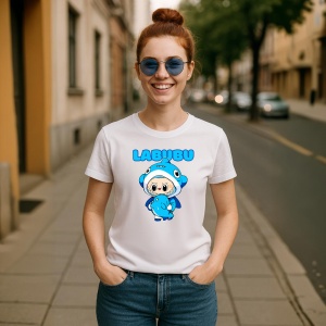Tricou Labubu rechin albastru, Unisex Dama si Barbat | Copii - Img 8
