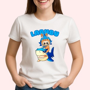 Tricou Labubu rechin, Unisex Dama si Barbat | Copii - Img 2
