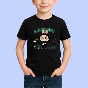 Tricou Labubu wednesday, Unisex Dama si Barbat | Copii, Culoare Negru - Img 2