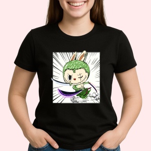 Tricou Labubu zoro, Unisex Dama si Barbat | Copii, Culoare Negru