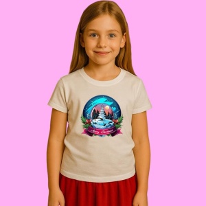 Tricou Lac Inghetat Cu Brad Si Merry Christmas, din bumbac 100%, tricou alb, Copii | Dama | Barbat - Img 2