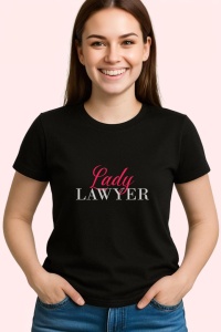 Tricou Lady Lawyer, din bumbac 100%, tricou negru, Dama | Barbat