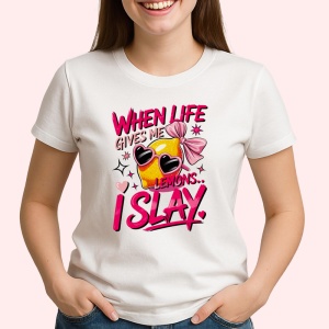 Tricou Lamaie Cand viata iti da lamai, straluceste!, Fructe, Copii | Dama - Img 2