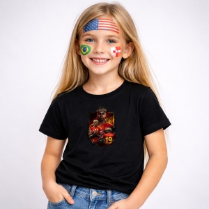 Tricou Lamine Yamal Spain World Cup Fifa 2026 V9, din bumbac 100%, tricou negru, Copii | Dama | Barbat - Img 2