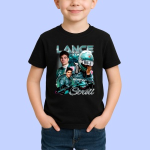 Tricou Lance Stroll Poster Colaj Echipa Aston Martin Formula 1, Copii | Dama | Barbat - Img 2
