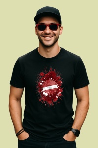 Tricou Latvia Steag Splash Art, Copii | Dama | Barbat, culoare negru