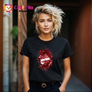 Tricou Latvia Steag Splash Art, Copii | Dama | Barbat, culoare negru - Img 12