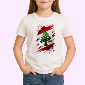Tricou Lebanon Steag Splash Art, Copii | Dama | Barbat - Img 3