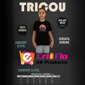 Tricou Lenes cu peisaj la apus stil tropical Copii | Dama | Barbat, culoare negru - Img 12