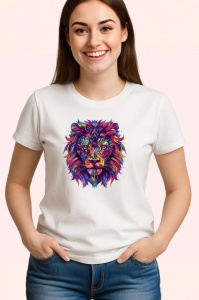 Tricou Leu in stil graffiti cu fundal alb Copii | Dama | Barbat - Img 3