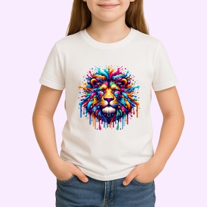 Tricou Leu stil pop art forta si culoare in design urban Copii | Dama | Barbat - Img 4