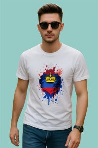 Tricou Liechtenstein Steag Splash Art, Copii | Dama | Barbat - Img 2