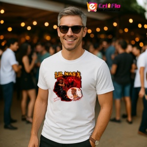 Tricou Lil Nas X - Red Theme, muzica POP, Dama | Barbat | Copii - Img 3