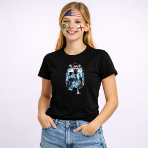 Tricou Lionel Messi Argentina World Cup Fifa 2026 V4, din bumbac 100%, tricou negru, Copii | Dama | Barbat - Img 3
