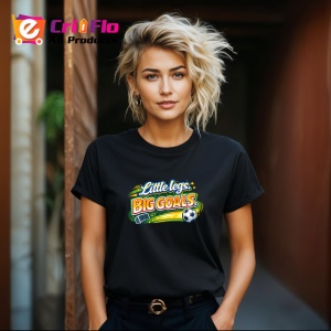 Tricou Little Legs Big Goals Minge Fotbal V1, din bumbac 100%, tricou negru Copii | Dama | Barbat - Img 8