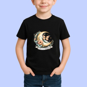 Tricou Live and Wander design luna fluture cu flori boho inspirational Copii | Dama | Barbat Barbat - Img 6