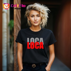 Tricou Loca Loca Text Rosu Si Negru Design Modern, din bumbac 100%, tricou negru Copii | Dama | Barbat - Img 8