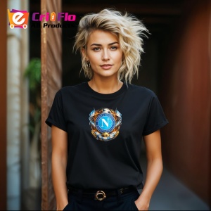 Tricou Logo Ssc Napoli Fotbal Club Italia V1, din bumbac 100%, tricou negru Copii | Dama | Barbat - Img 8