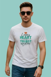 Tricou Loving Heart Truest Wisdom Citat Motivational, din bumbac 100% , tricou alb pentru Copii | Dama | Barbat - Img 3