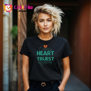 Tricou Loving Heart Truest Wisdom Citat Motivational, din bumbac 100%, tricou negru Copii | Dama | Barbat - Img 8