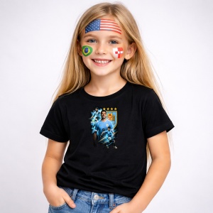 Tricou Luis Suarez Uruguay World Cup Fifa 2026 V2, din bumbac 100%, tricou negru, Copii | Dama | Barbat