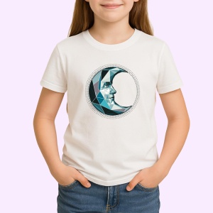 Tricou Luna Cu Fata Portret Poligonal, Copii | Dama | Barbat - Img 3