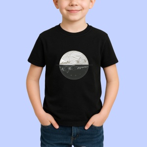 Tricou Luna Neagra Cu Stele Ilustratie, Copii | Dama | Barbat, culoare negru - Img 3