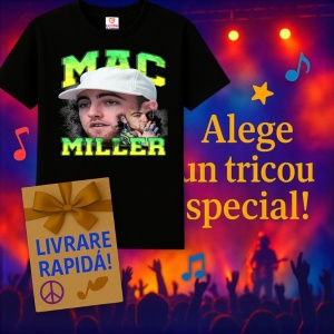 Tricou Mac Miller Portret artistic, muzica Rap, Dama | Barbat | Copii, Culoare Negru - Img 15