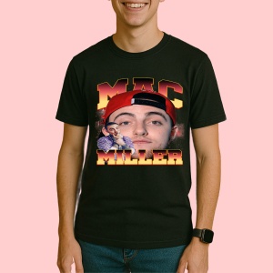 Tricou Mac Miller - Sapca rosie, fata frontala, muzica Nu Metal, Dama | Barbat | Copii, Culoare Negru