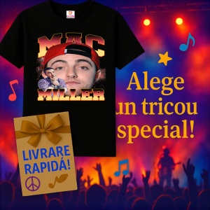 Tricou Mac Miller - Sapca rosie, fata frontala, muzica Nu Metal, Dama | Barbat | Copii, Culoare Negru - Img 11